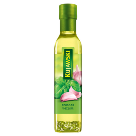 Kujawski Olej rzepakowy z pierwszego tłoczenia z czosnkiem i bazylią 250 ml