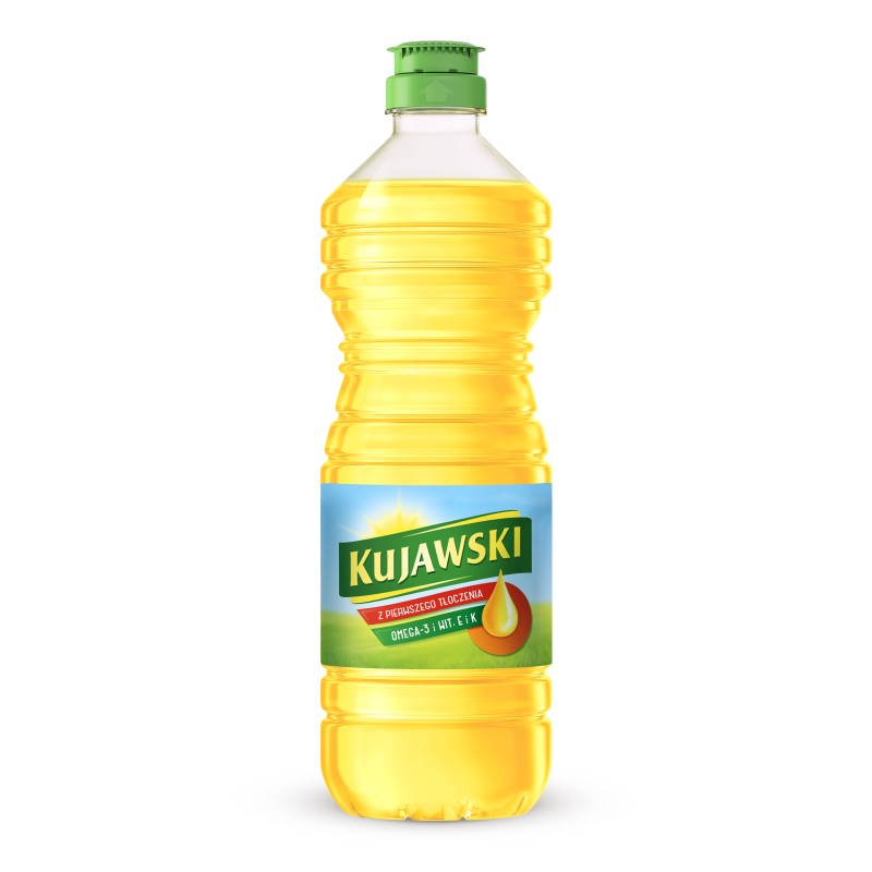 Olej Kujawski Rzepakowy - Tłoczony na Zimno - Idealny do Smażenia 0,5 L