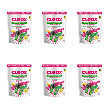 CLEOX laundry capsules 3 komorowe do wszystkich rodzajów 50 szt X6