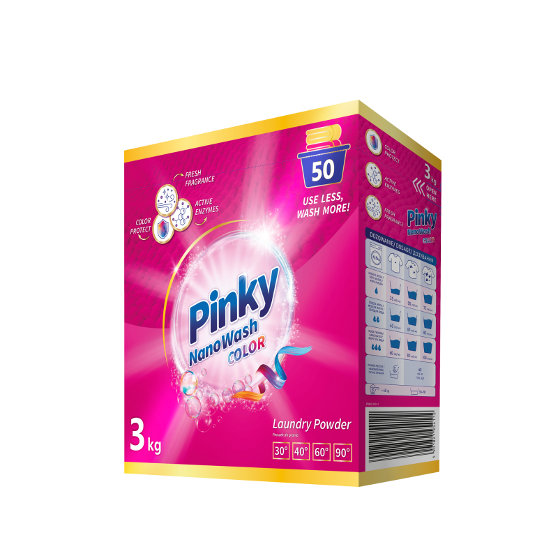 PINKY NanoWash Color - Proszek do prania koloru (50 prań) 3kg