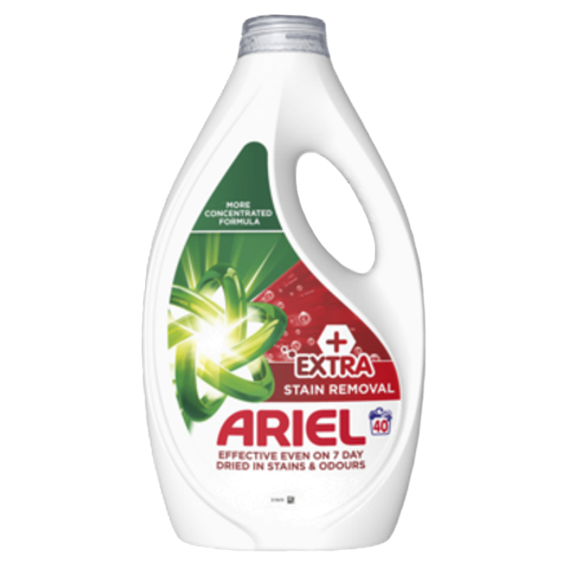 Ariel Płyn do prania, 40 prań, + dodatkowa moc usuwania plam 1,8 l