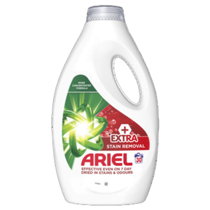 Ariel Płyn do prania, 30 prań, + dodatkowa moc usuwania plam 1,35 l
