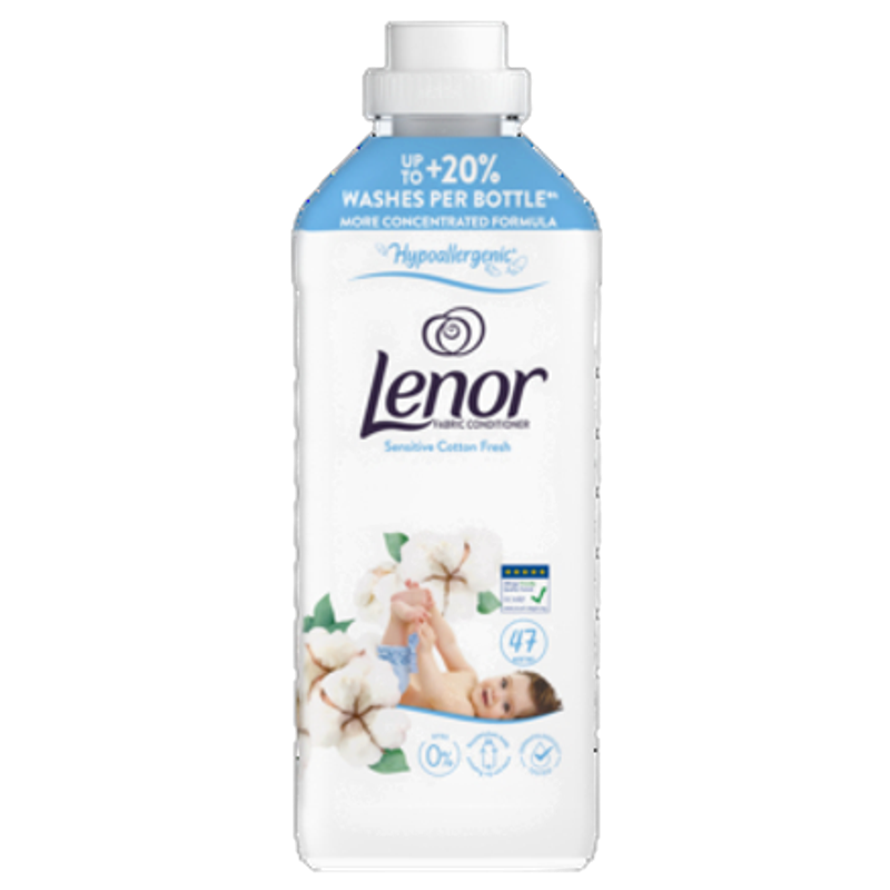 Lenor Płyn do płukania tkanin Sensitive Cotton Fresh 987ml, 47 prań