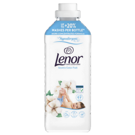 Lenor Płyn do płukania tkanin Sensitive Cotton Fresh 987ml, 47 prań