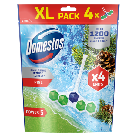 Domestos Kostka toaletowa Power 5 Pine 4x50g