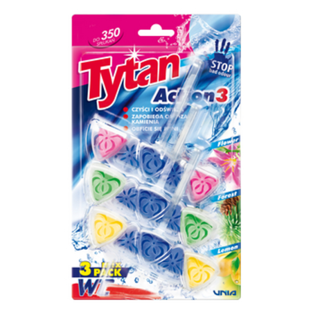 Mix-Pak Kostka toaletowa WC Tytan Action 3 Flower, Forest, Lemon 3x40g