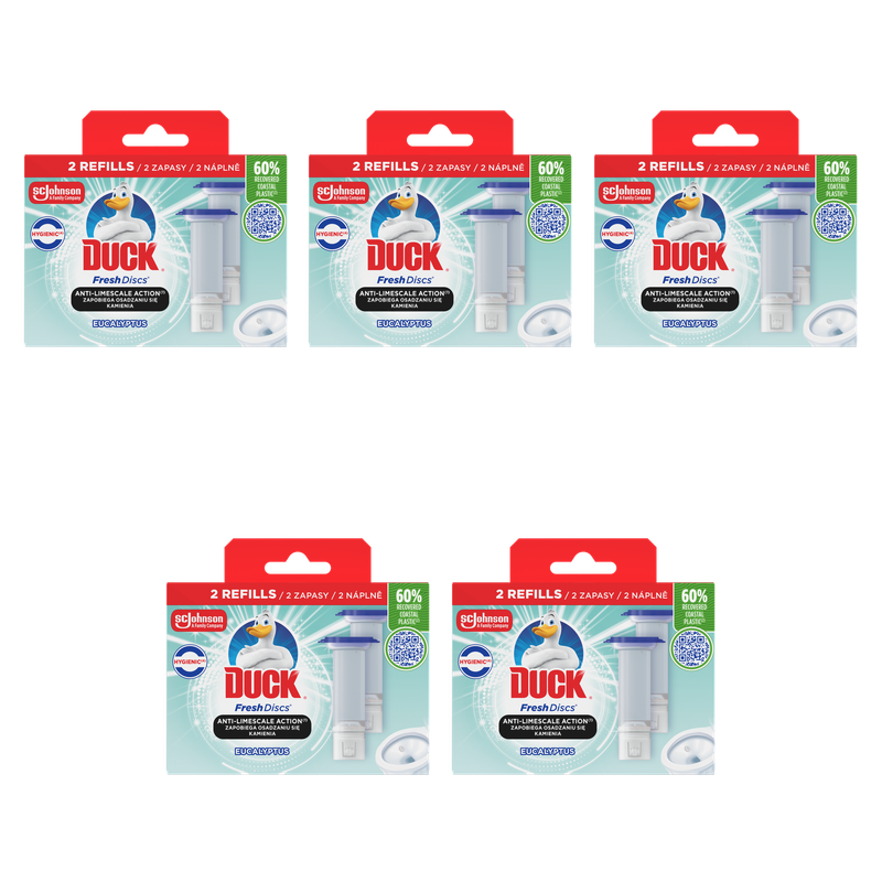 Duck Fresh Discs Eukaliptus Duo - żelowe krążki, podwójny zapas 2x36 ml X5