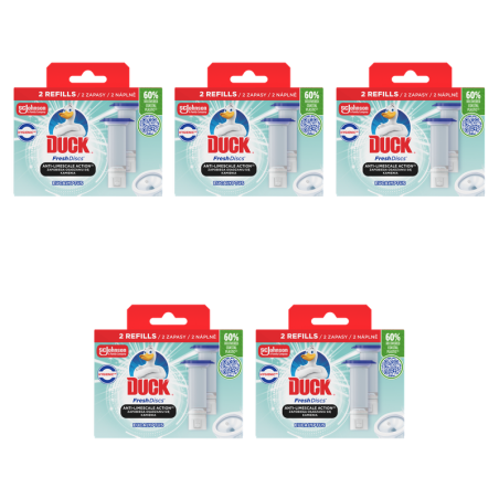 Duck Fresh Discs Eukaliptus Duo - żelowe krążki, podwójny zapas 2x36 ml X5