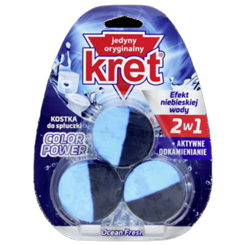KRET Kostka do spłuczki 3x50g dwubarwna - Ocean Fresh