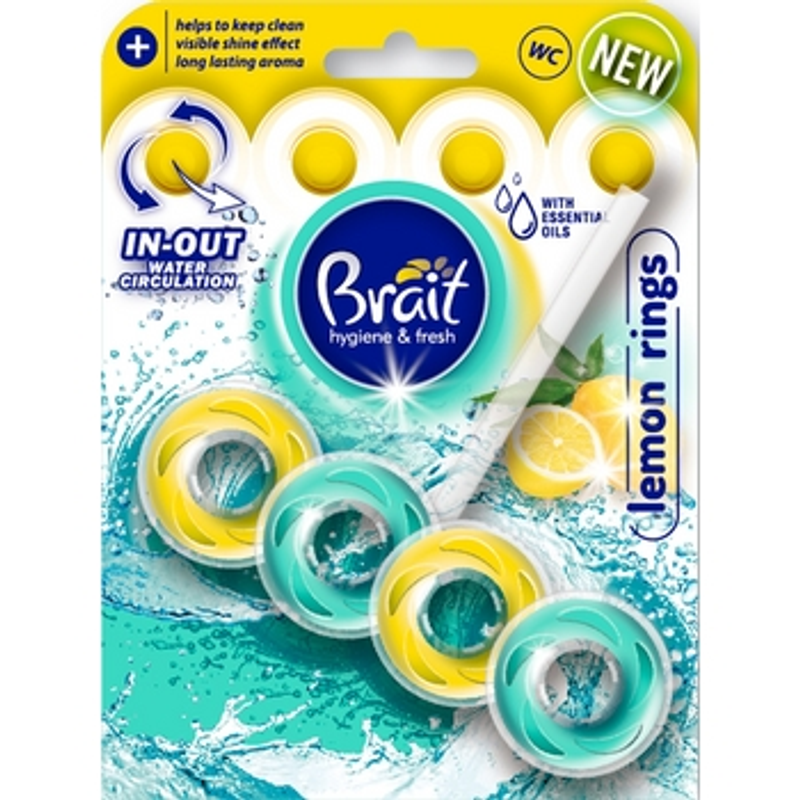Kostka do wc brait rings lemon 40g