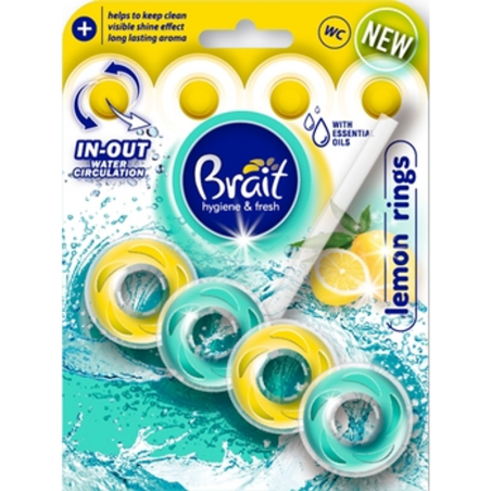 Kostka do wc brait rings lemon 40g