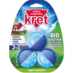 KRET BIO kostka do spłuczki z aktywatorem enzymatycznym (3 x 50g)