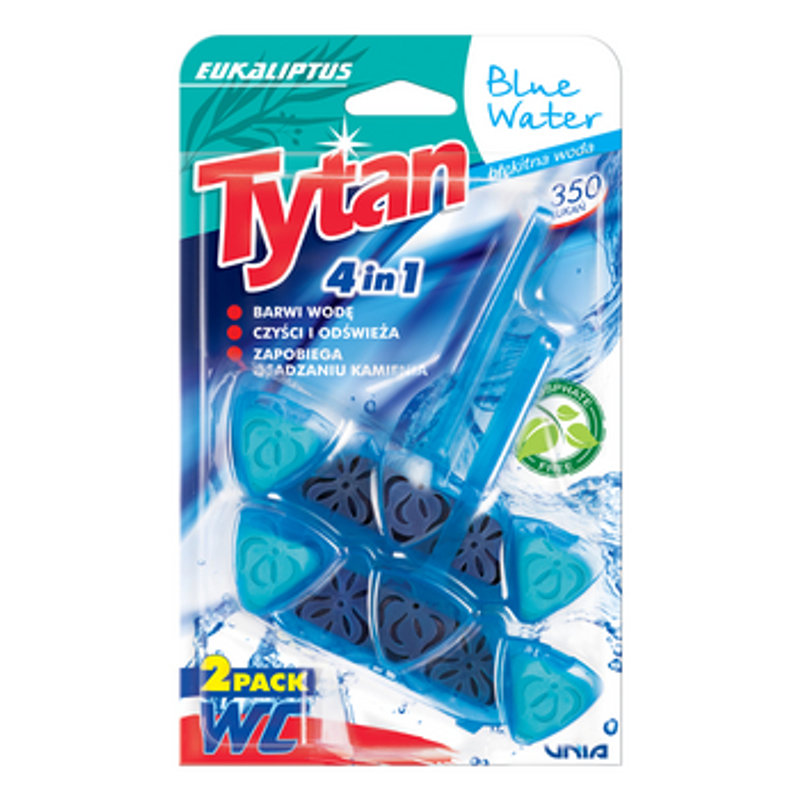 Czterofunkcyjna zawieszka barwiąca wodę Tytan Blue Water Eukaliptus 2x40g