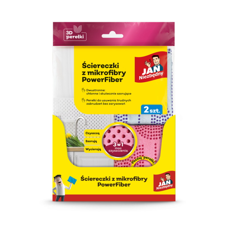 Jan Niezbędny Ściereczki z mikrofibry PowerFiber 2szt.