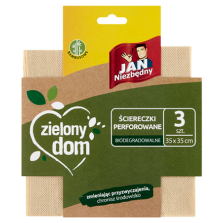 Jan Niezbędny Zielony dom Ściereczki bambusowe perforowane 3szt