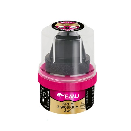 EMU Krem z woskiem do butów 3w1 (instant shine shoe wax cream) - czarny 50ml