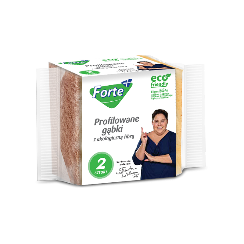 FORTE+ Profilowane gąbki z EKO fibrą 2 szt.