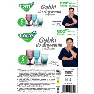 FORTE+ Gąbki do zmywania z EKO fibrą 5 szt.