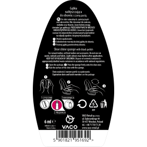 EMU Gąbka nabłyszczająca do obuwia z pastą (express instant shine sponge) - czarna 6 ml