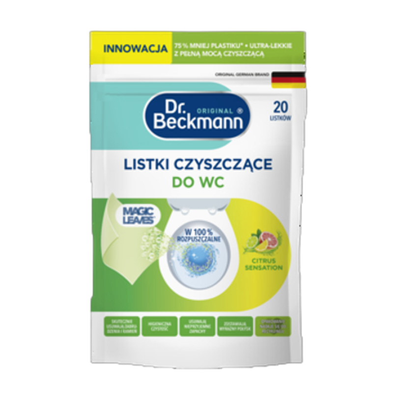 Dr.Beckmann Magic Leaves Listki do WC Citrus 20 szt.