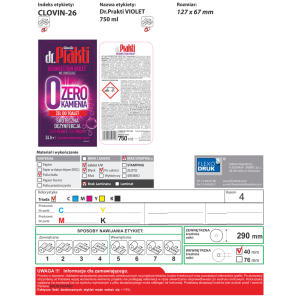 Żel do toalet dr.Prakti WC ZERO KAMIENIA Violet 750 ml