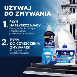 FINISH zestaw płyn nabłyszczający 400ml+sól 1,5kg