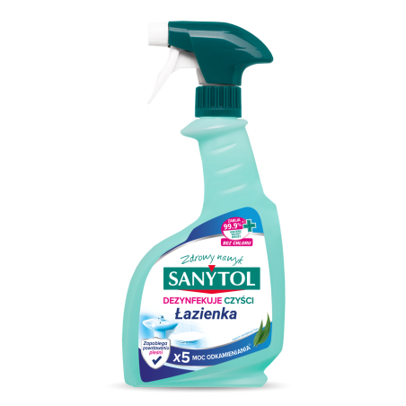 Sanytol Spray do łazienki o zapachu eukaliptusa, czyści, odkamienia i dezynfekuje 500ml