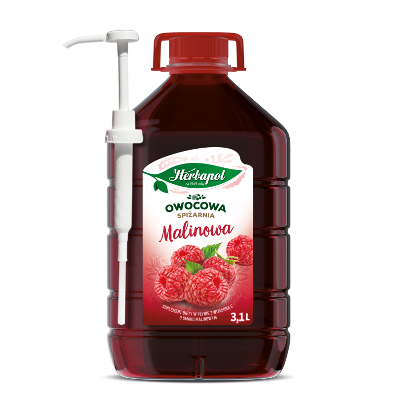 OWOCOWA SPIŻARNIA Malinowa z pompką - Herbapol 3,1 l.