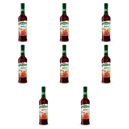Herbapol syrop owocowy suplement diety malina z kwiatem lipy z wit. D, C, B6 i cynkiem 420 ml X8