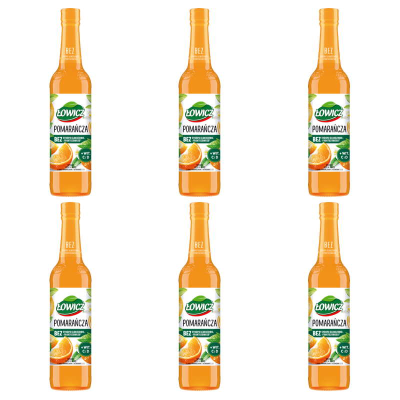 Łowicz Suplement diety syrop o smaku pomarańczowym 400 ml X6