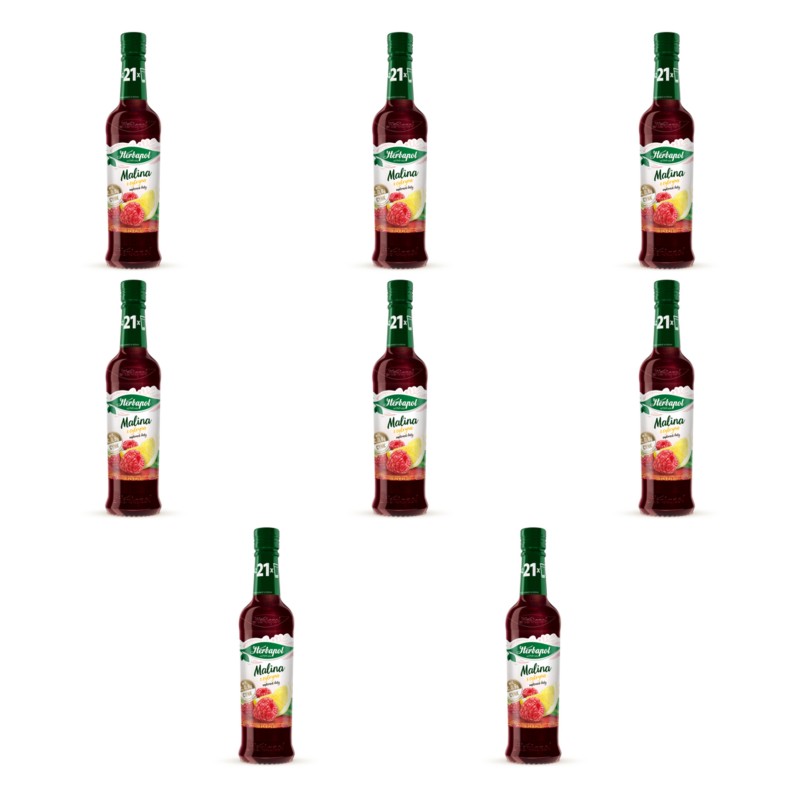 Herbapol Syrop Owocowy Koncentrat o Smaku Malina z Cytryną z Witaminami 420ml X8