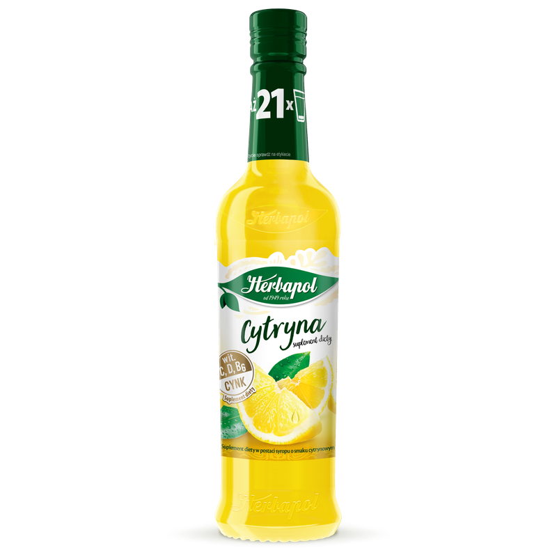Herbapol syrop suplement diety cytryna z witaminami C,D,B6 i cynkiem 420ml