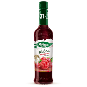 Herbapol syrop owocowy suplement diety malina z żurawiną z wit. C, D, B6 i cynkiem 420ml