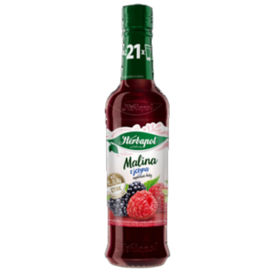 Herbapol syrop owocowy suplement diety malina z jeżyną z wit. C, D, B6 i cynkiem 420ml