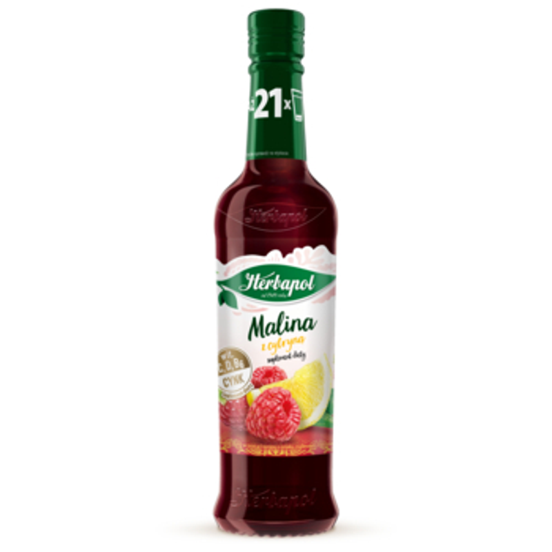Herbapol Syrop Owocowy Koncentrat o Smaku Malina z Cytryną z Witaminami 420ml