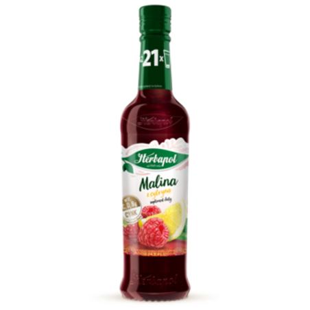 Herbapol Syrop Owocowy Koncentrat o Smaku Malina z Cytryną z Witaminami 420ml