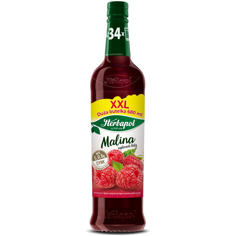 Herbapol Syrop owocowy malina z wit. C 680 ml