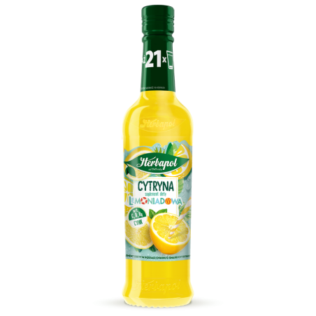 Herbapol Syrop Owocowy Suplement Diety Cytryna Lemoniadowa z witaminami C,D, B6 i cynkiem 420 ml