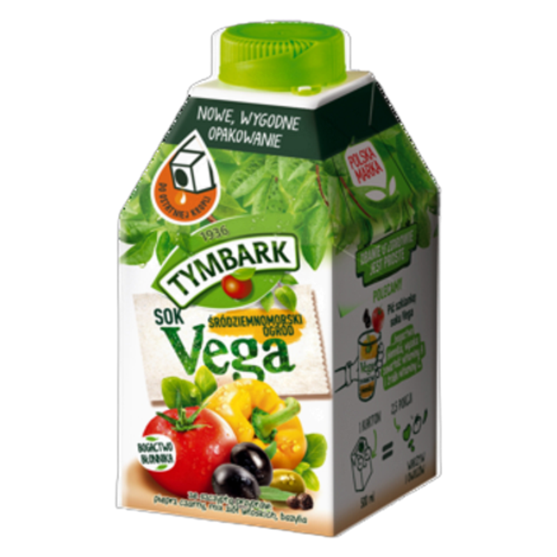 Tymbark Vega Sok z warzyw i owoców Śródziemnomorski ogród 500 ml