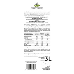 Sok NFC jabłkowo-marchwiowy 100% Dolina Czerska 3L