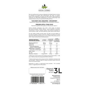 Sok NFC jabłkowo-gruszkowy 100% Dolina Czerska 3L