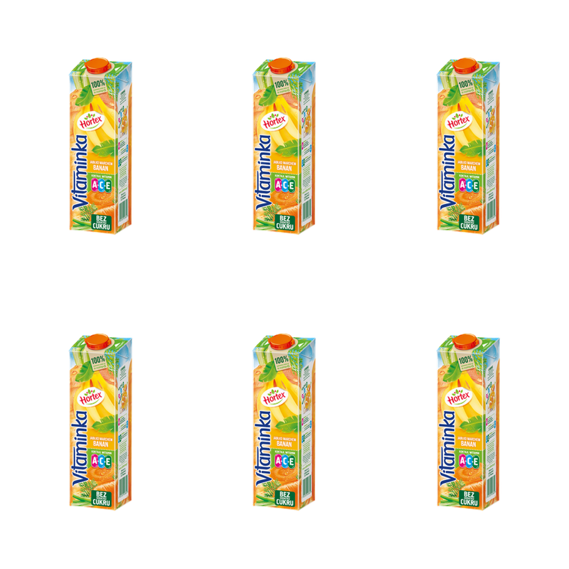 Hortex Vitaminka Jabłko, marchew, banan sok karton 1L X6