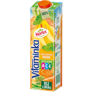 Hortex Vitaminka Jabłko, marchew, banan sok karton 1L X6