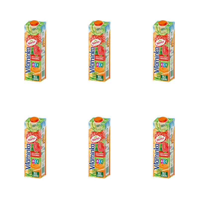 Hortex Vitaminka Jabłko, marchew, truskawka sok karton 1L X6