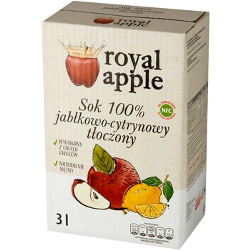 sok jabłkowo-cytrynowy Royal apple NFC bezpośrednio tłoczony, 3L