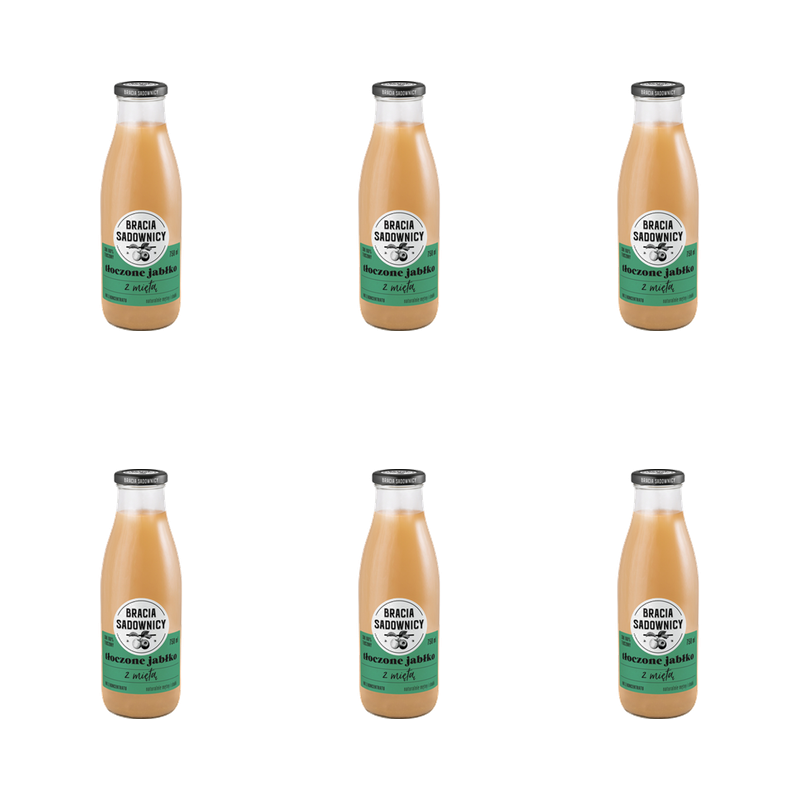 Bracia Sadownicy sok tłoczony 750 ml jabłko z miętą X6