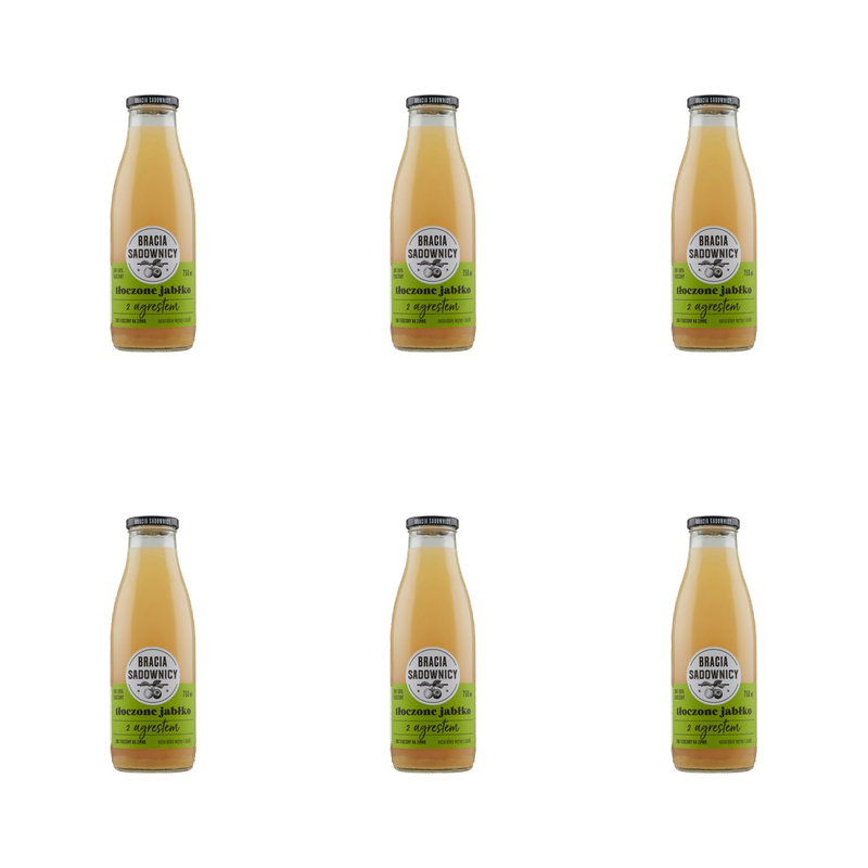 Bracia Sadownicy sok tłoczony 750 ml jabłko-agrest X6