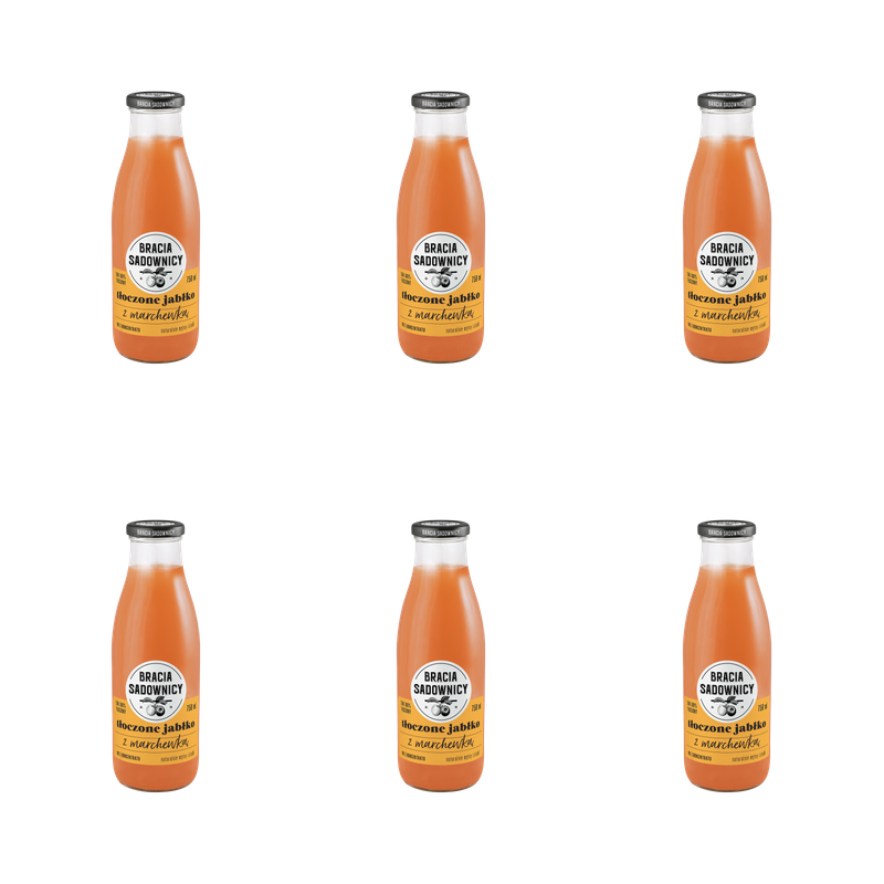 Bracia Sadownicy sok tłoczony 750 ml jabłko-marchew X6