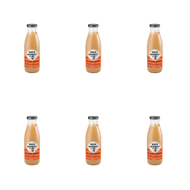 Bracia Sadownicy Sok 100% Tłoczony Naturalny Jabłkowy z Wit. C 750ml Jabłko X6
