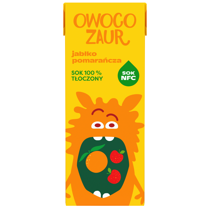OWOCOZAUR sok jabłko pomarańcza NFC 200 ml